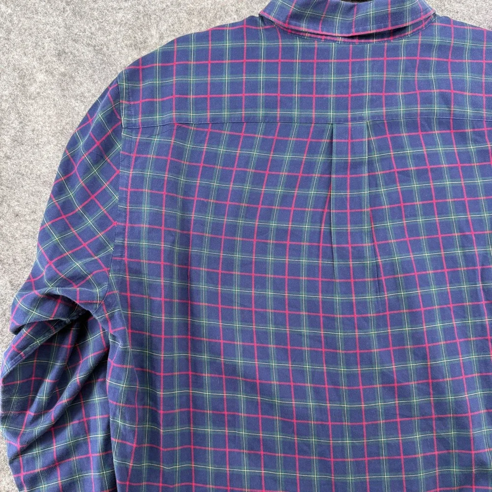 Vineyard Vines Button Down Mens S Blue Red Green Plaid Long Sleeve Cotton Shirt
